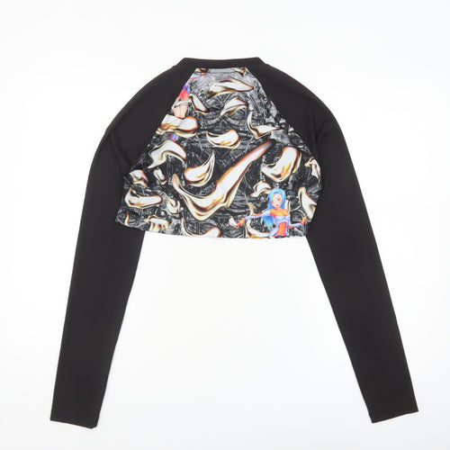 Collusion Women’s Multicoloured Cropped Long Sleeve Raglan Top S