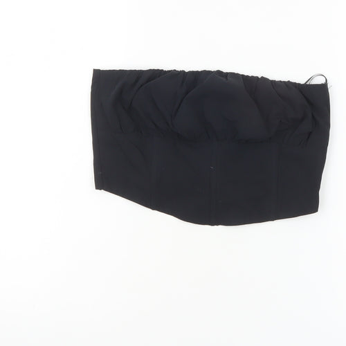 Bershka Women's Black 100% Cotton Strapless Camisole Top Size 12