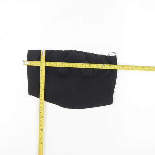Bershka Women's Black 100% Cotton Strapless Camisole Top Size 12