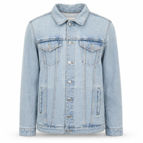 Mango Women Blue Denim Basic Jacket XS Button Front Classic Style