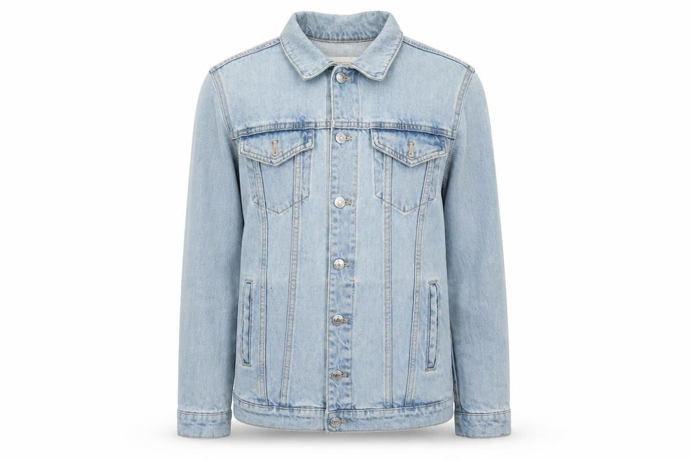 Mango Women Blue Denim Basic Jacket XS Button Front Classic Style