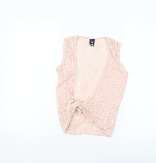 GAP Women’s Pink Knit Cotton Sleeveless Tie Front Camisole XS