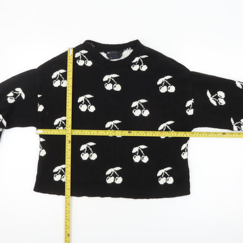 ASOS Women’s Black Cherry Print Knit Pullover Jumper XS