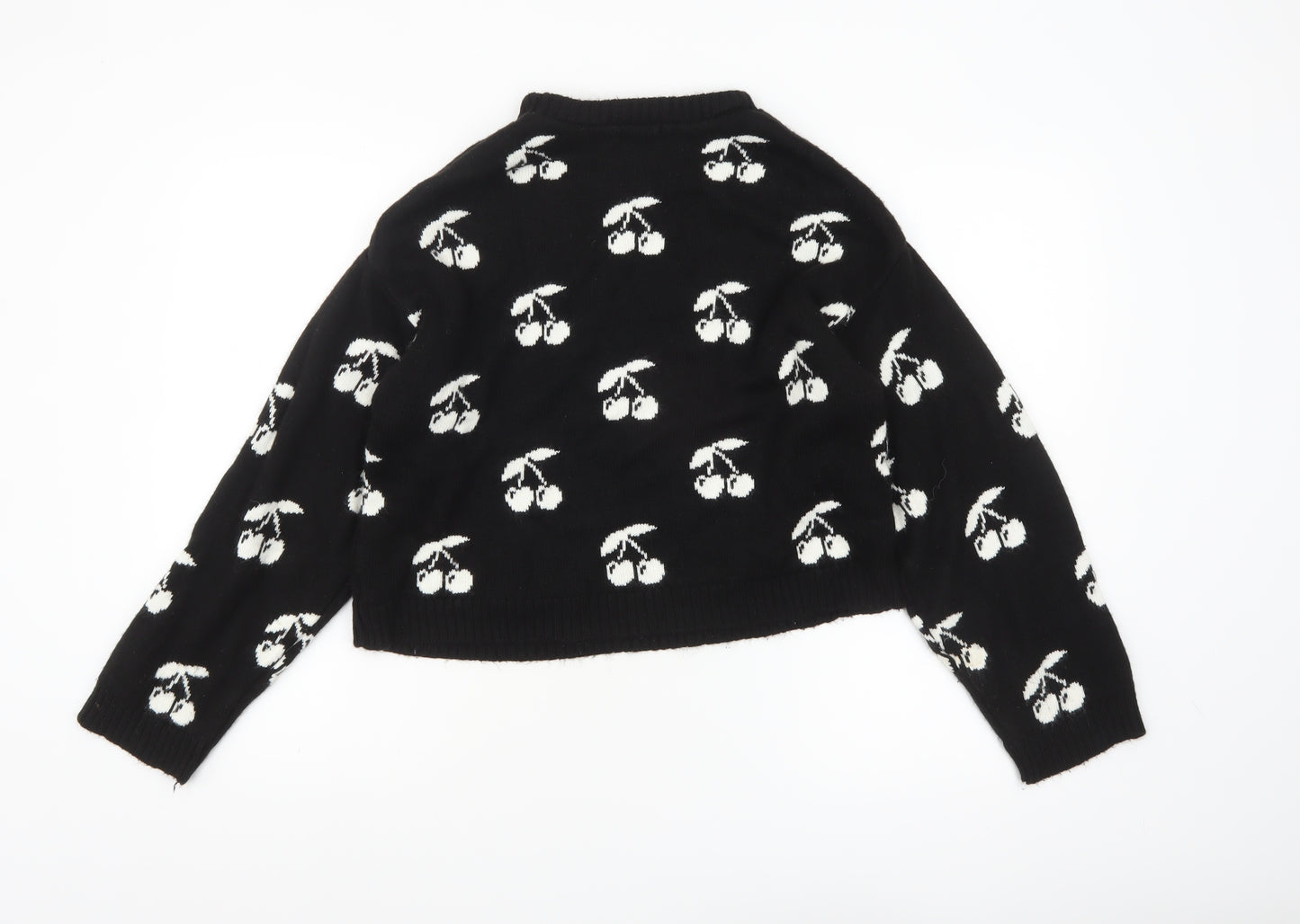 ASOS Women’s Black Cherry Print Knit Pullover Jumper XS