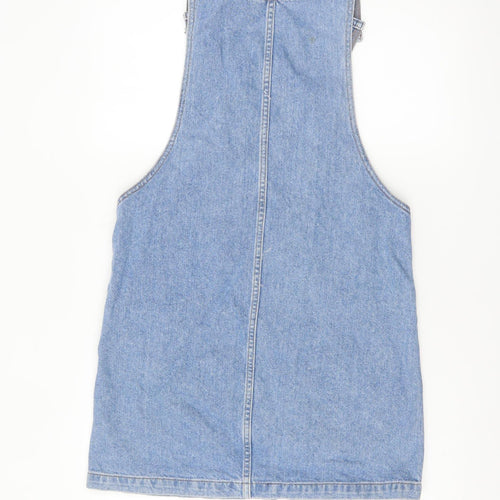 Topshop Women’s Blue Denim Pinafore Dress Size 8 Casual Sleeveless