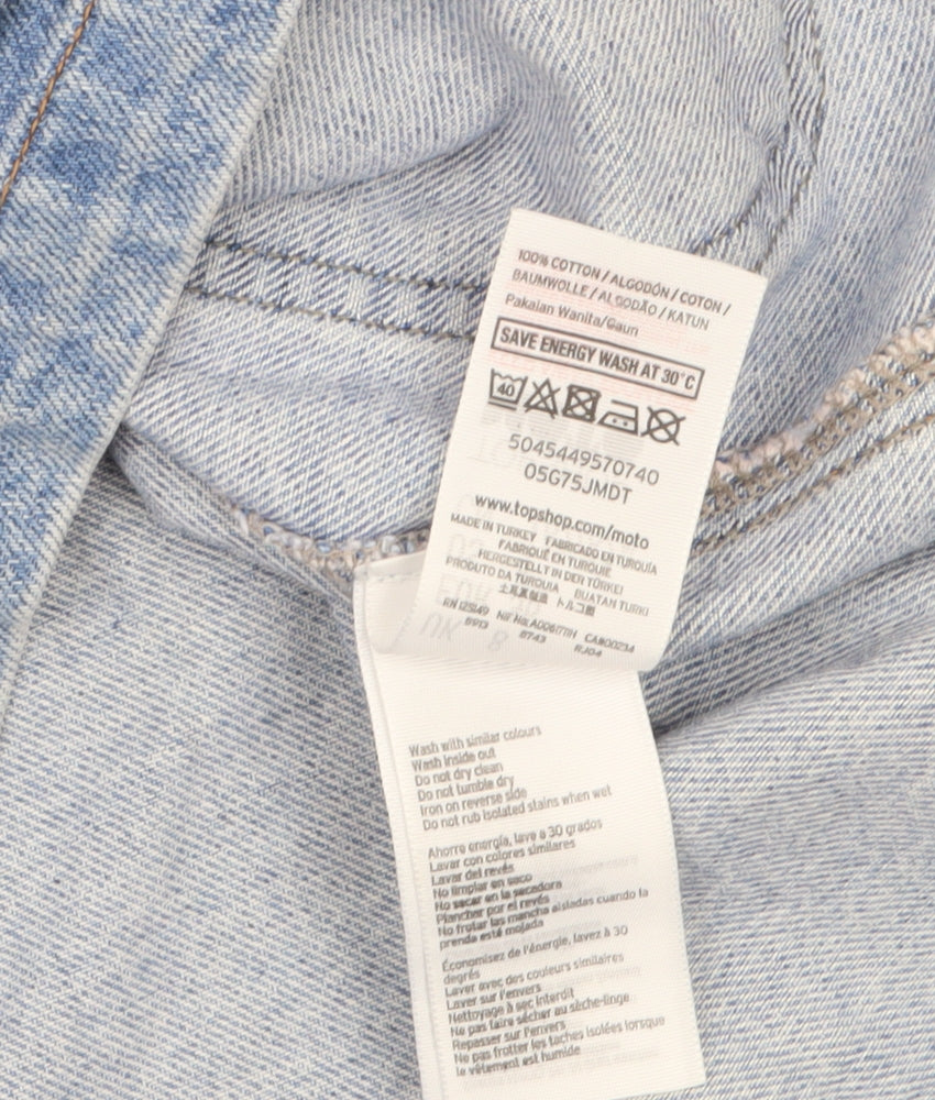 Topshop Women’s Blue Denim Pinafore Dress Size 8 Casual Sleeveless