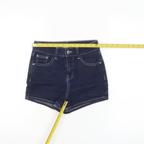 River Island Women Blue Denim High Rise Hot Pants Size 8