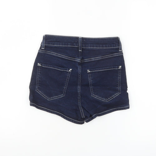 River Island Women Blue Denim High Rise Hot Pants Size 8