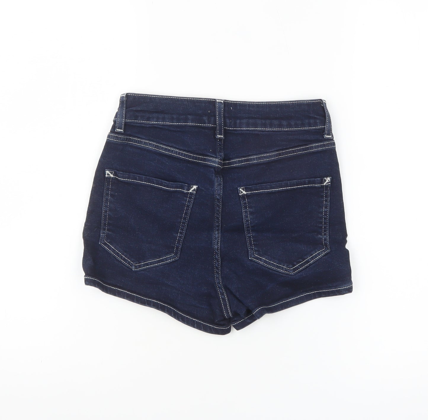 River Island Women Blue Denim High Rise Hot Pants Size 8