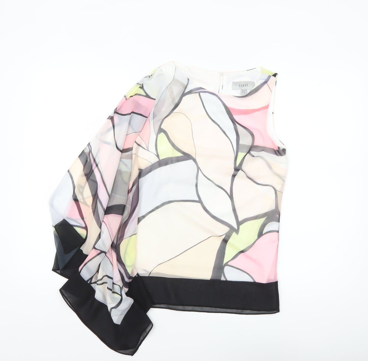 Coast Womens Multicoloured Asymmetrical Chiffon Blouse Size 6