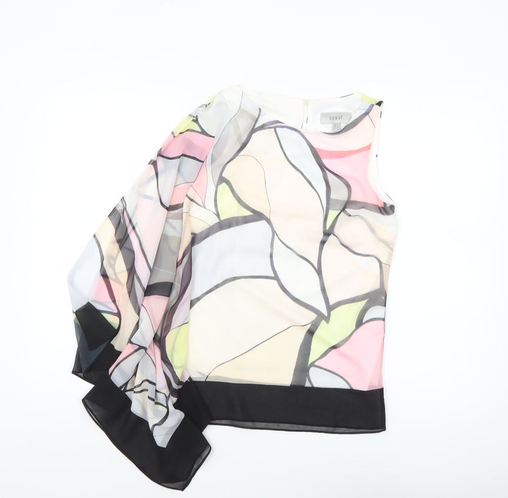 Coast Womens Multicoloured Asymmetrical Chiffon Blouse Size 6