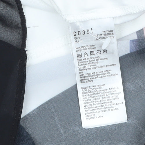 Coast Womens Multicoloured Asymmetrical Chiffon Blouse Size 6