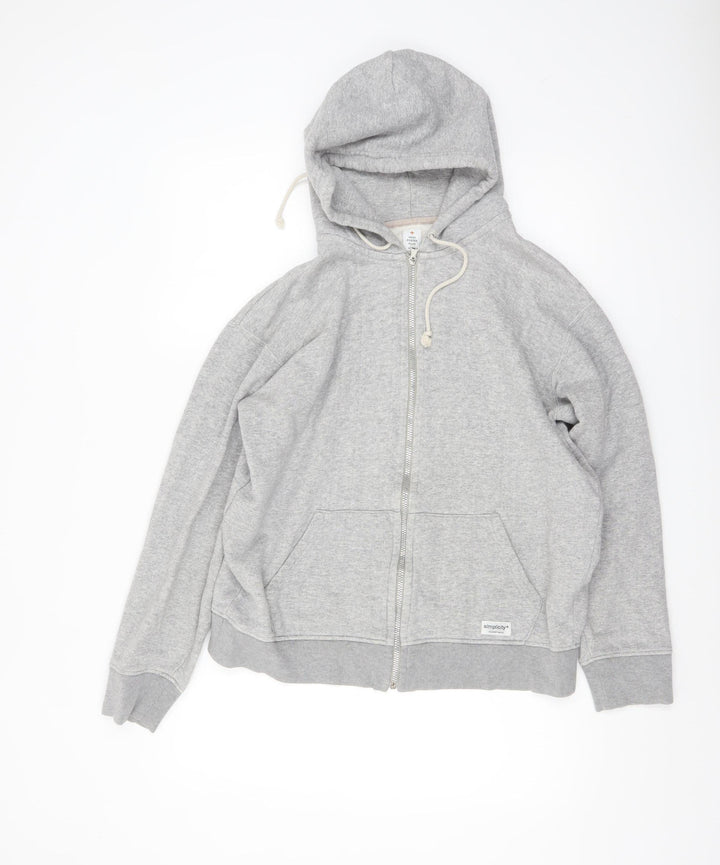 Head Porter Plus Mens Grey Full Zip Hoodie L Fleece Cotton Blend