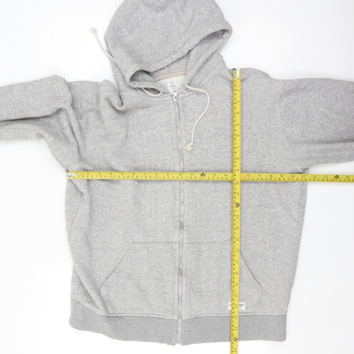 Head Porter Plus Mens Grey Full Zip Hoodie L Fleece Cotton Blend