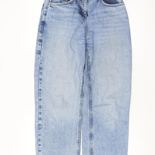 Collusion Womens Blue High Rise Straight Jeans Size 6 Regular Fit