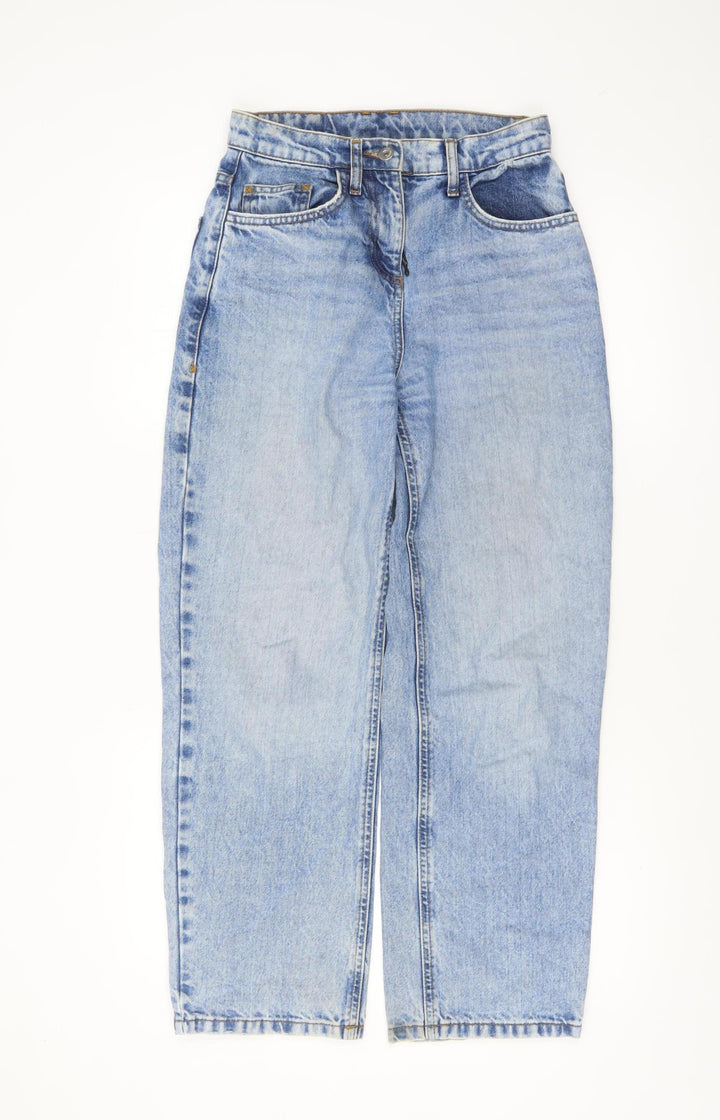 Collusion Womens Blue High Rise Straight Jeans Size 6 Regular Fit