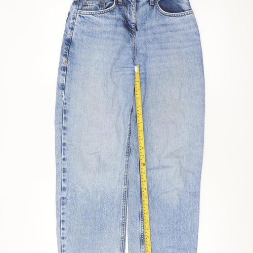 Collusion Womens Blue High Rise Straight Jeans Size 6 Regular Fit