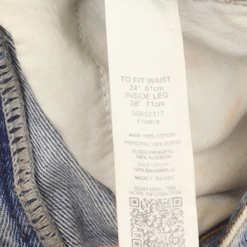 Collusion Womens Blue High Rise Straight Jeans Size 6 Regular Fit