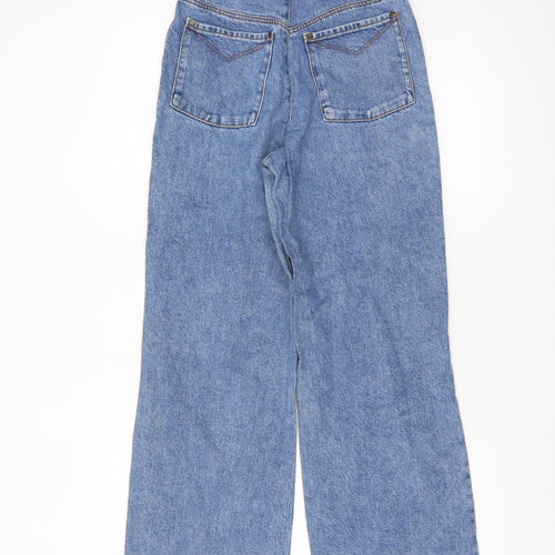 The Ragged Priest Women’s Blue Wide-Leg High-Rise Jeans Size 28