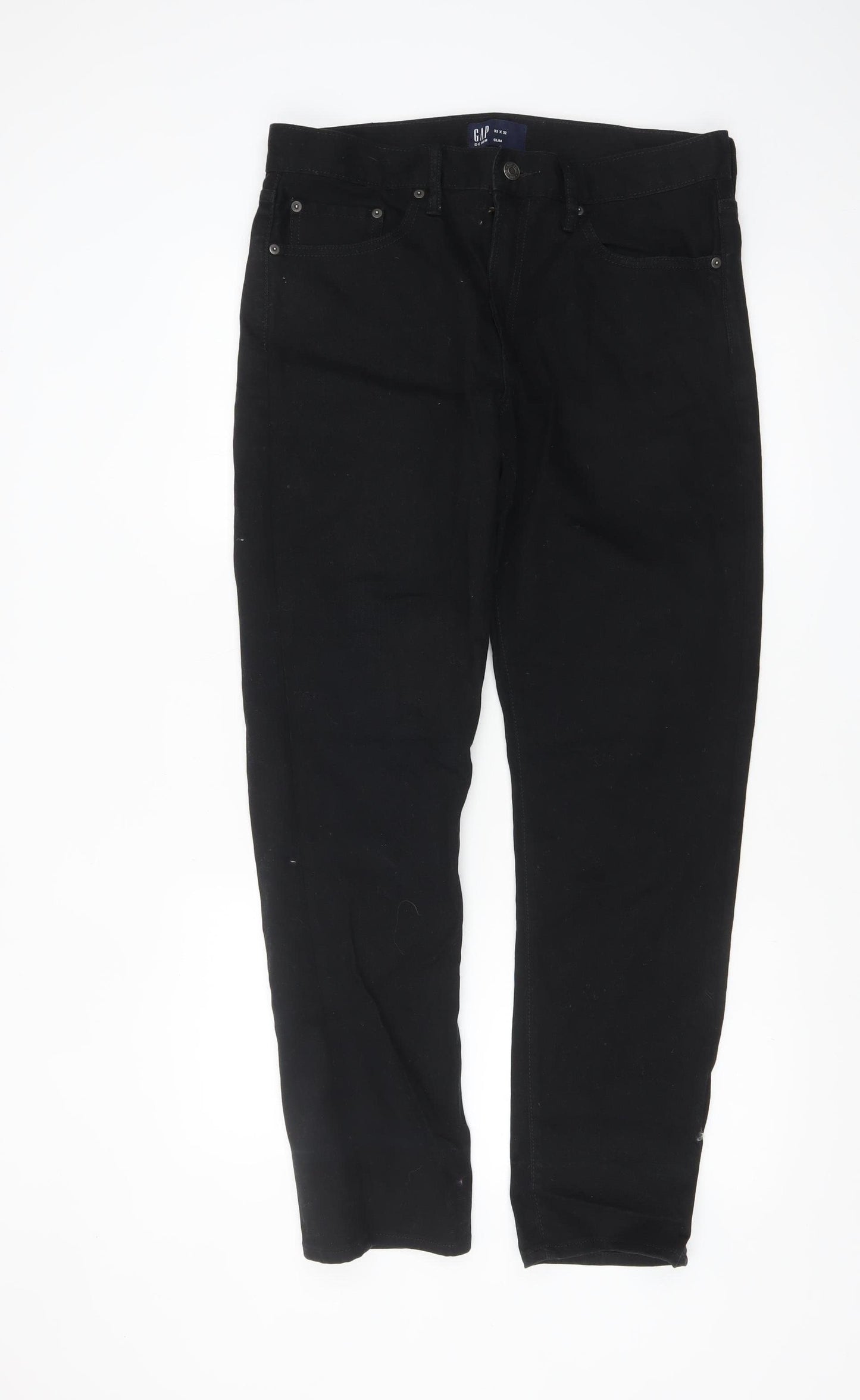 GAP Mens Black Slim Fit Denim Jeans 33x32 Classic Style