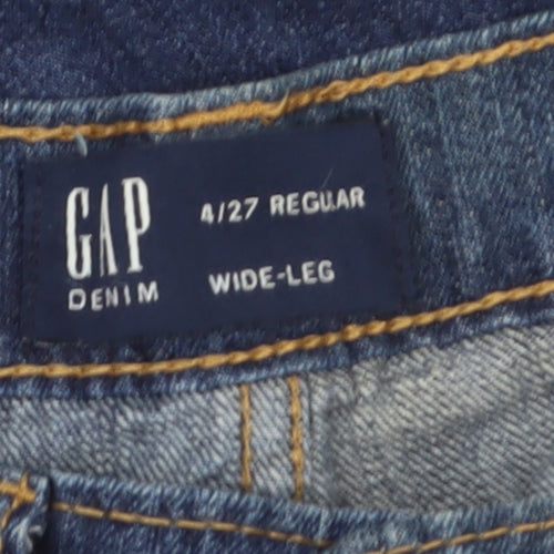 GAP Women’s Blue Wide-Leg Regular Fit Jeans Size 4