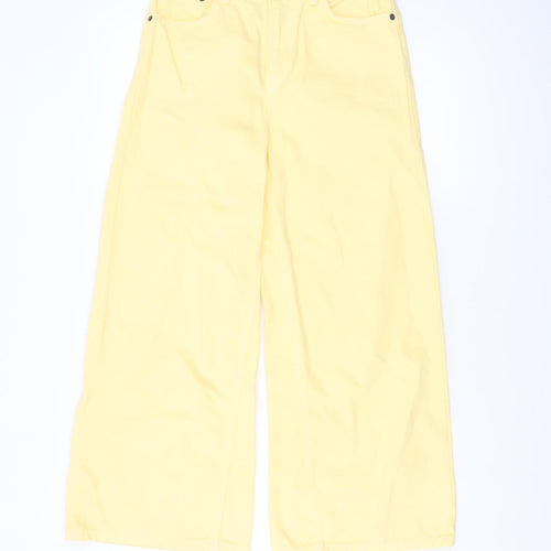 Topshop Moto Women's Yellow Wide-Leg Jeans W26 L32 100% Cotton