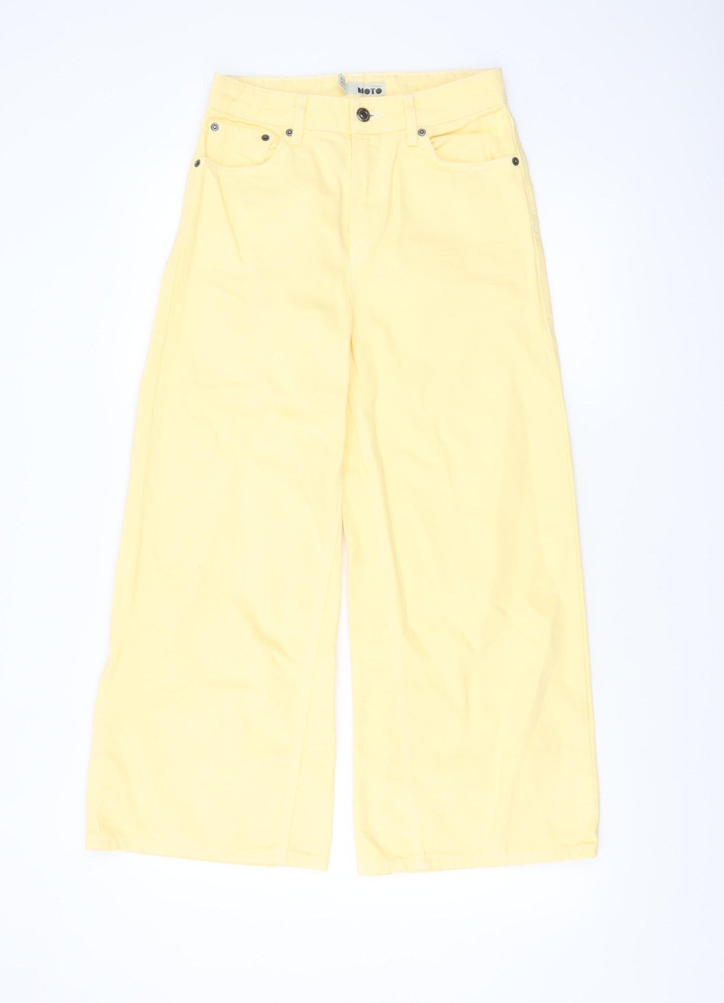 Topshop Moto Women's Yellow Wide-Leg Jeans W26 L32 100% Cotton