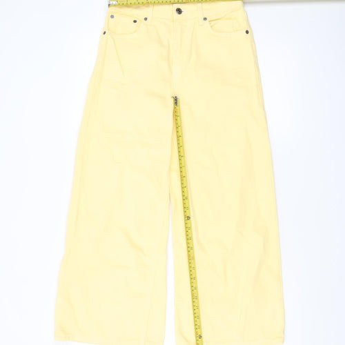 Topshop Moto Women's Yellow Wide-Leg Jeans W26 L32 100% Cotton