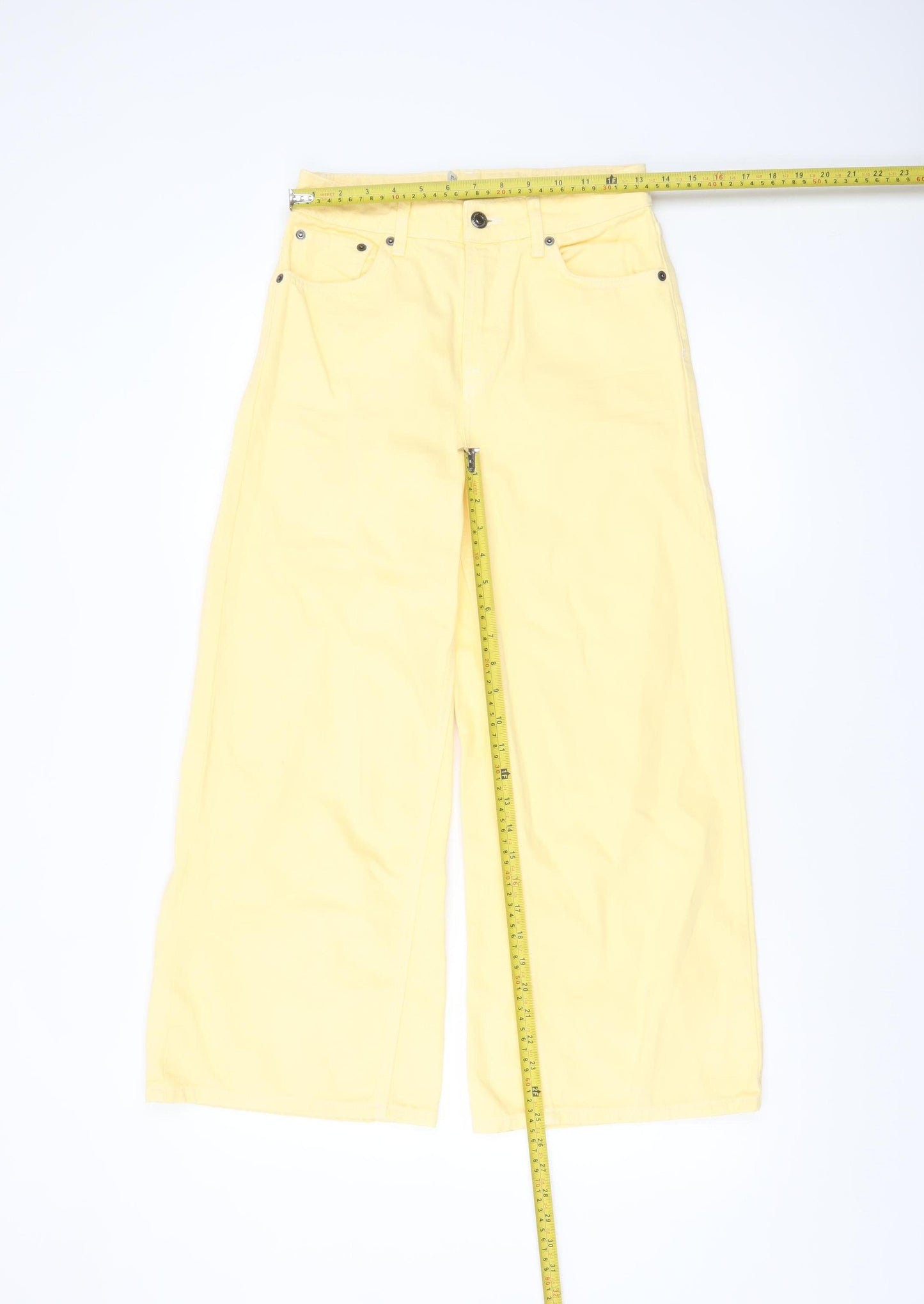 Topshop Moto Women's Yellow Wide-Leg Jeans W26 L32 100% Cotton