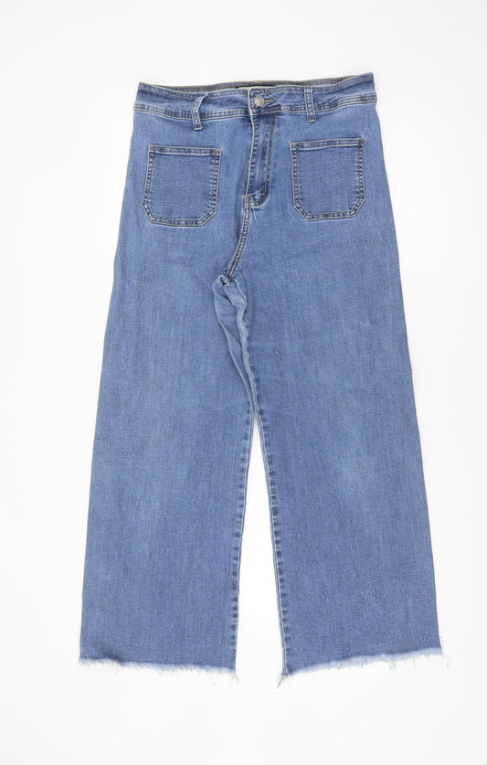 Colorful Premium Women’s Blue Wide-Leg High-Rise Jeans Size 14