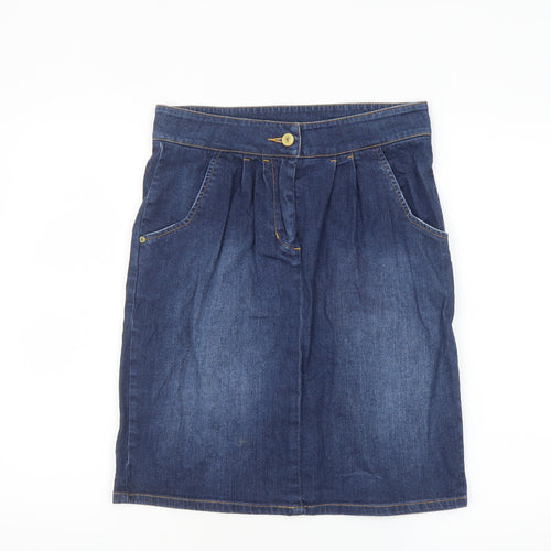 Joules Women's Blue Denim Knee Length Skirt Size 8