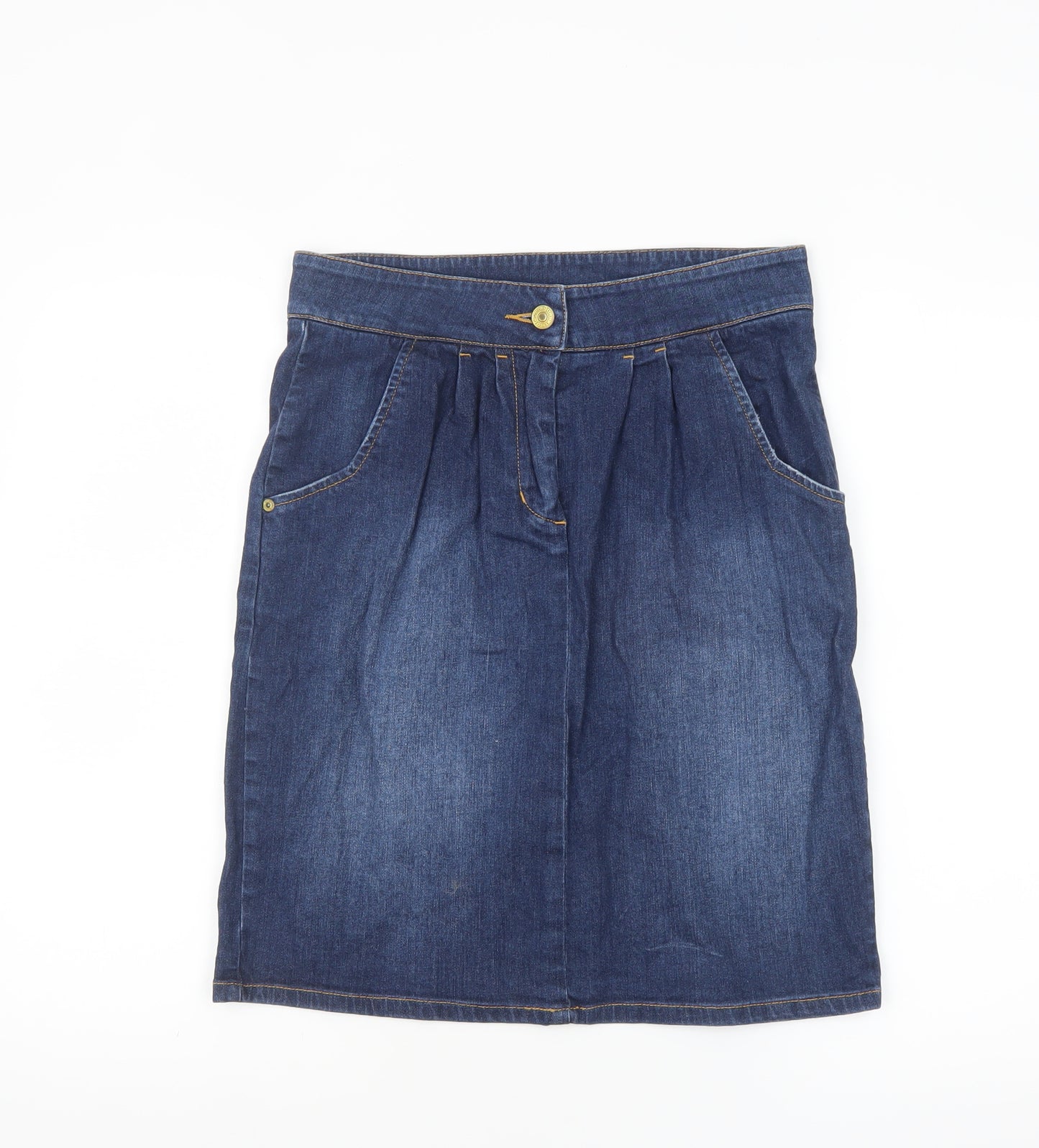 Joules Women's Blue Denim Knee Length Skirt Size 8