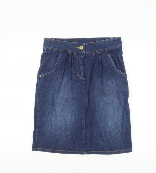 Joules Women's Blue Denim Knee Length Skirt Size 8