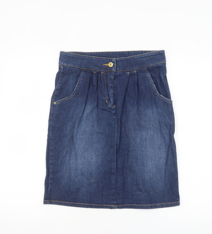 Joules Women's Blue Denim Knee Length Skirt Size 8