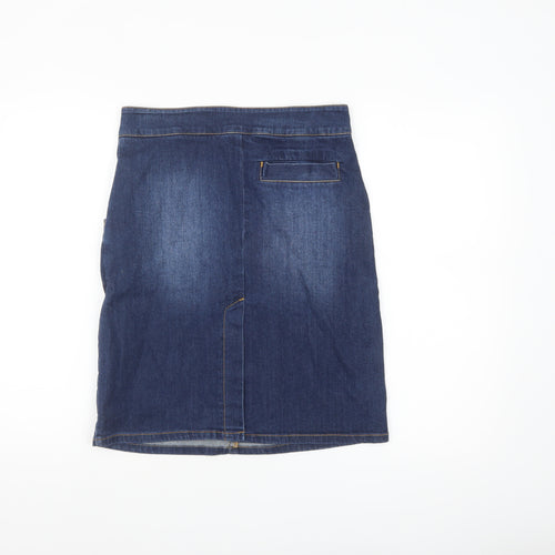 Joules Women's Blue Denim Knee Length Skirt Size 8