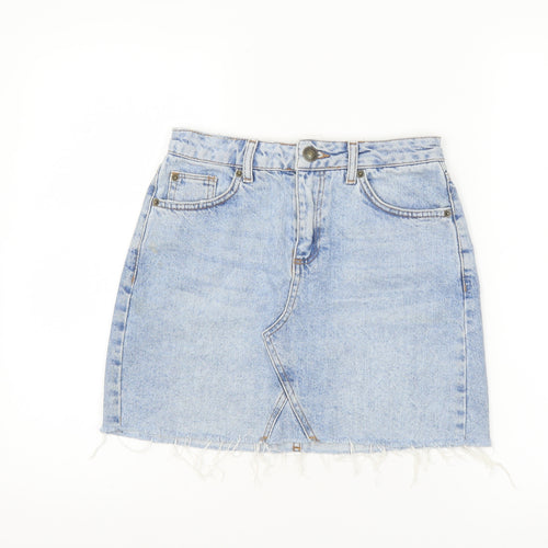 BDG Women’s Blue Denim Mini Skirt XS High Rise Frayed Hem