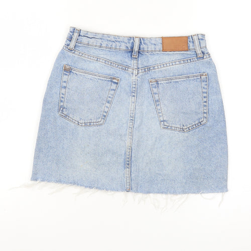 BDG Women’s Blue Denim Mini Skirt XS High Rise Frayed Hem