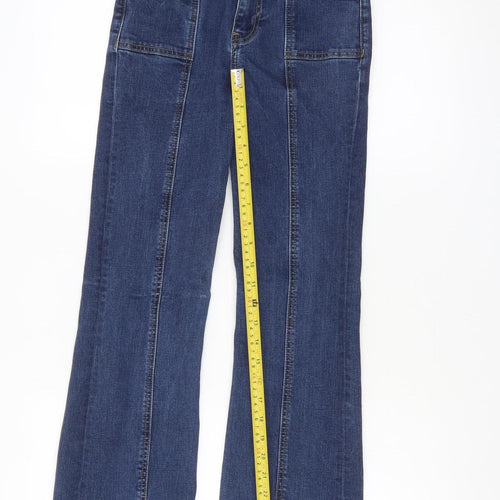 Motel Denim Womens Blue Flared Jeans XXS Stretch Cotton Blend