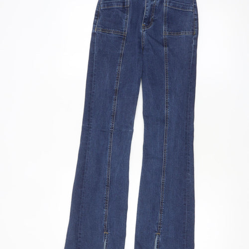 Motel Denim Womens Blue Flared Jeans XXS Stretch Cotton Blend