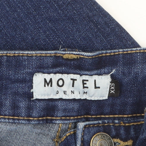Motel Denim Womens Blue Flared Jeans XXS Stretch Cotton Blend