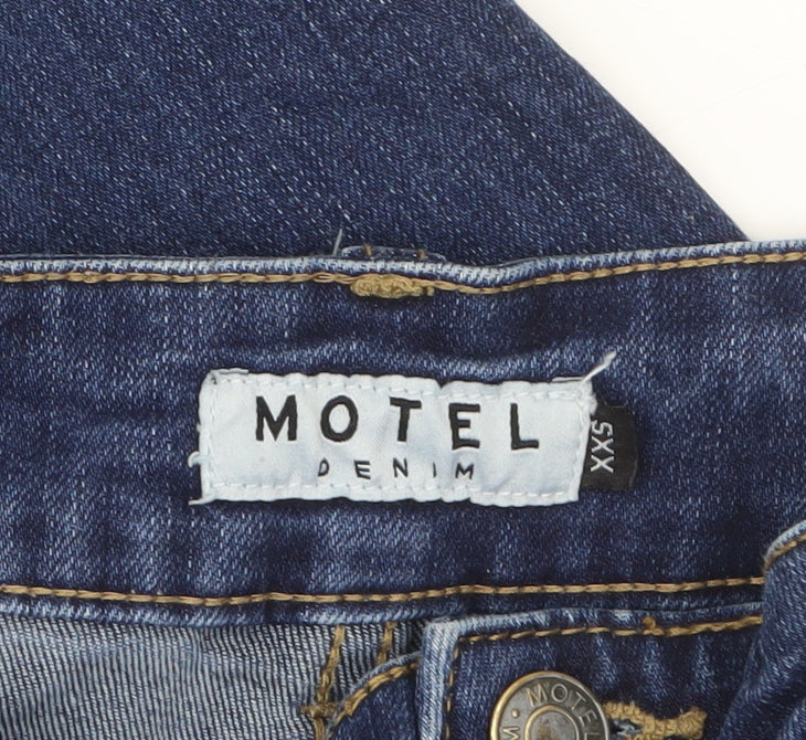 Motel Denim Womens Blue Flared Jeans XXS Stretch Cotton Blend
