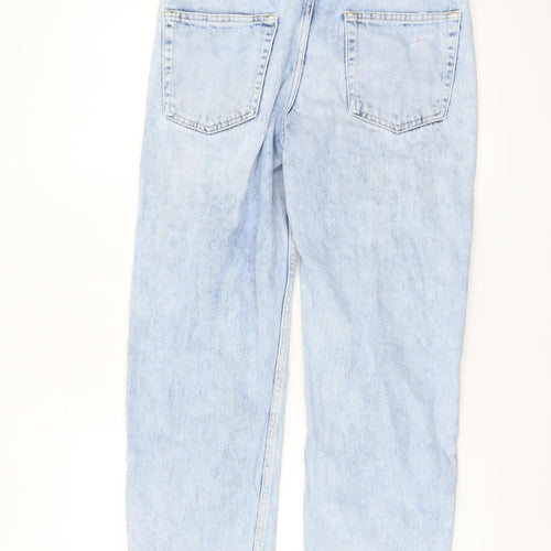 Topman Men's Light Blue Distressed Straight Leg Jeans 28R