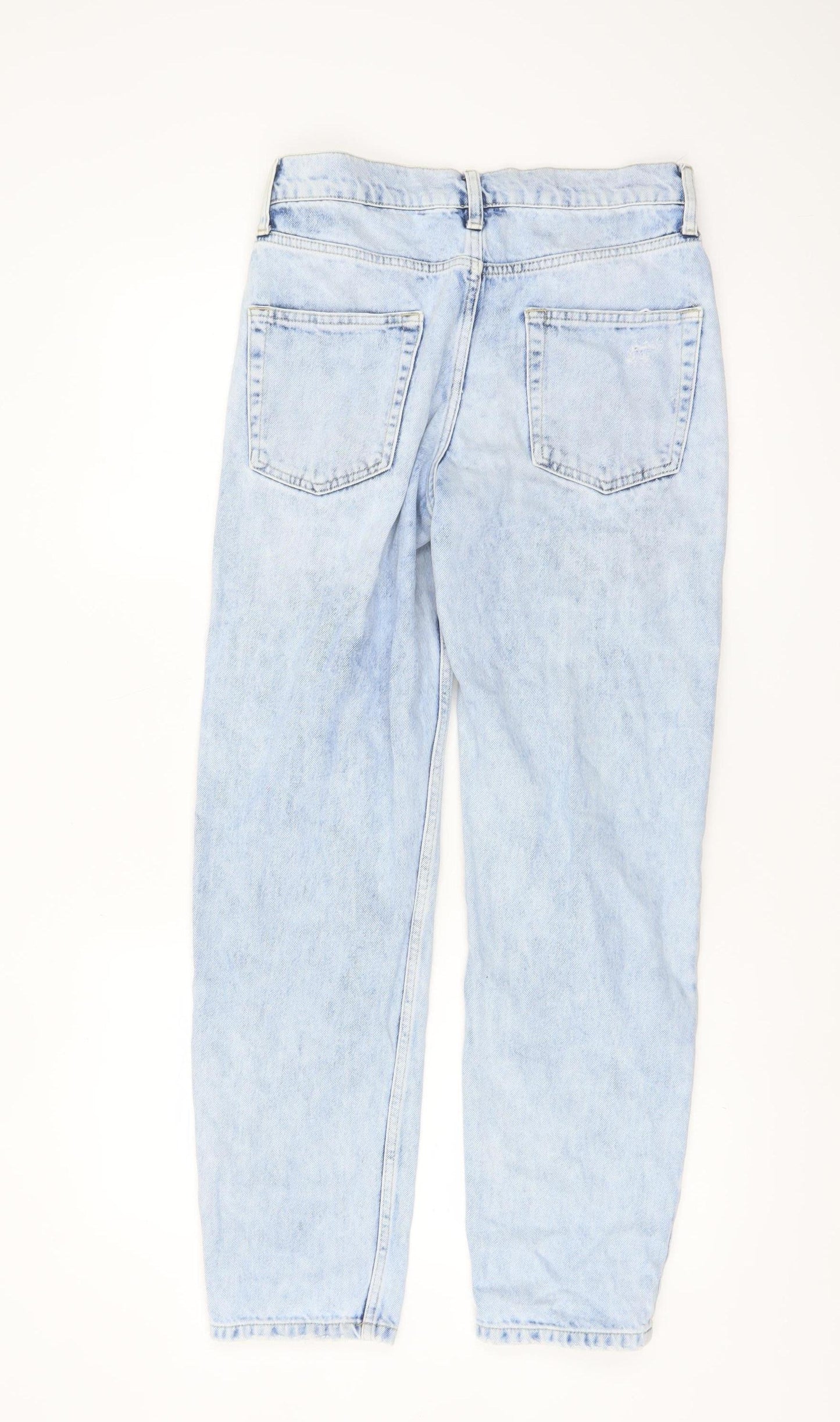 Topman Men's Light Blue Distressed Straight Leg Jeans 28R