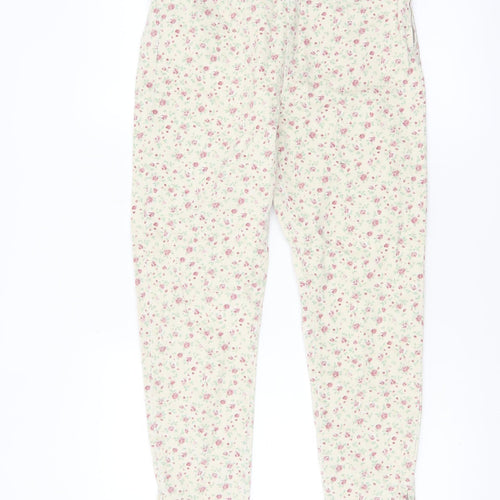Topshop Women Ivory Floral Skinny Jeans W30 (UK 12) with Ankle Zip