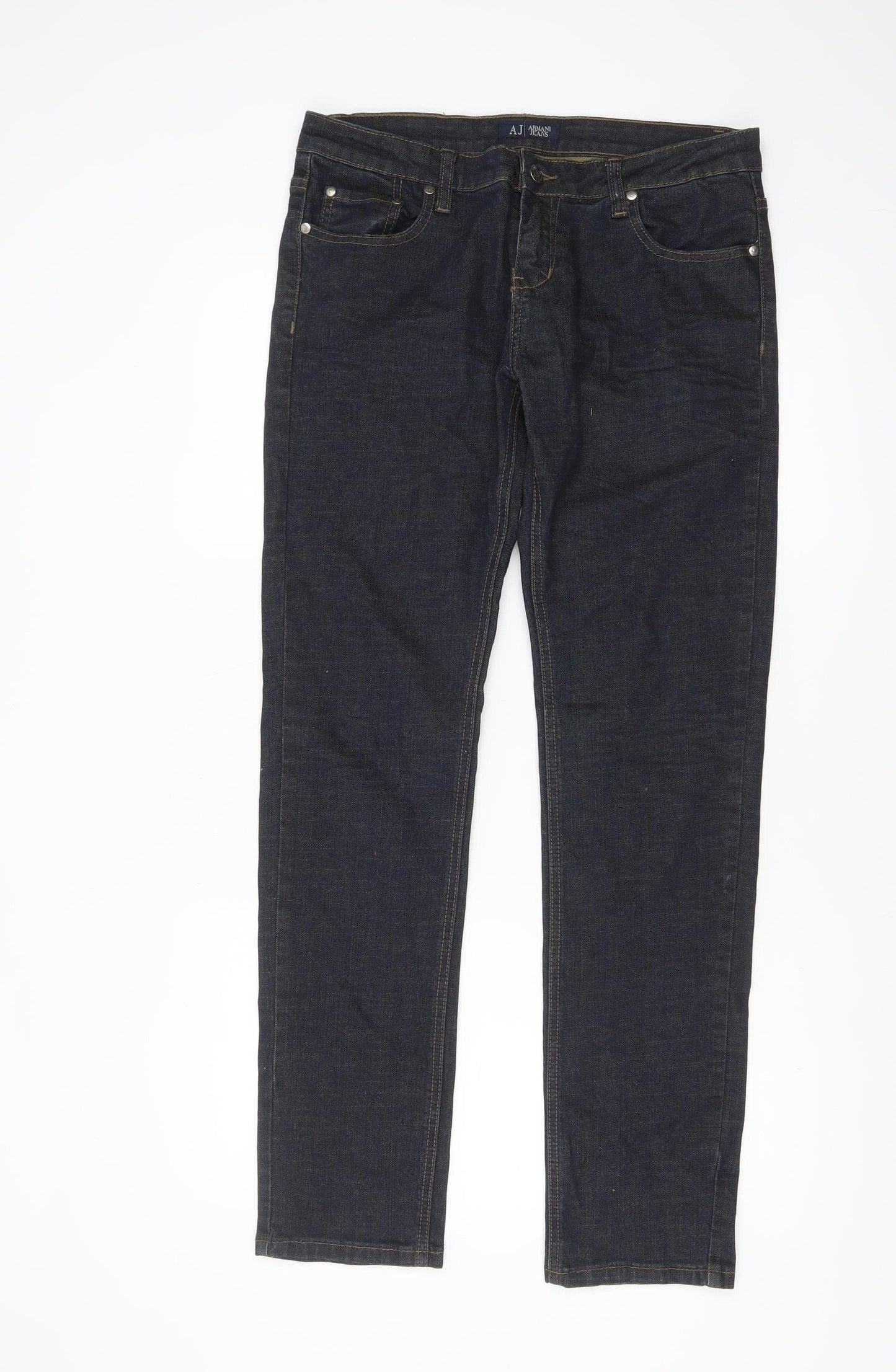 Armani Jeans Men's Blue Straight Denim Jeans Size 26 Regular Fit