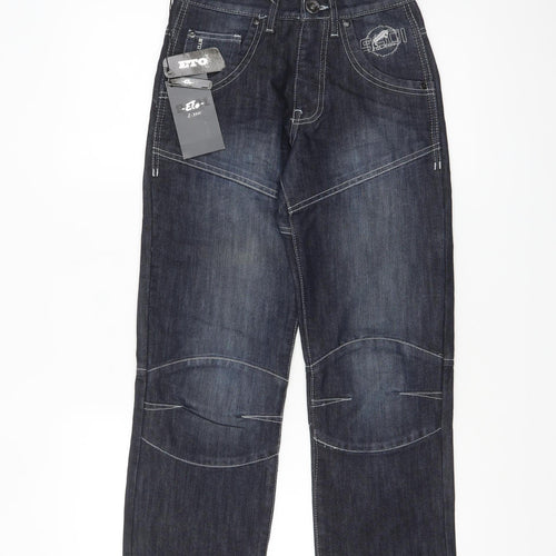 ETO Womens Blue Straight Leg Mid Rise Denim Jeans Size 26