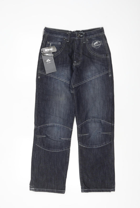 ETO Womens Blue Straight Leg Mid Rise Denim Jeans Size 26