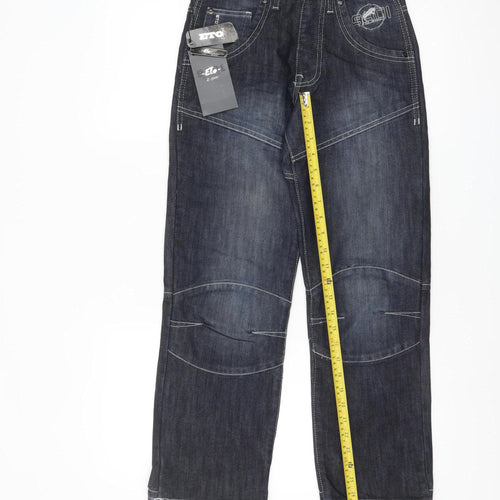 ETO Womens Blue Straight Leg Mid Rise Denim Jeans Size 26