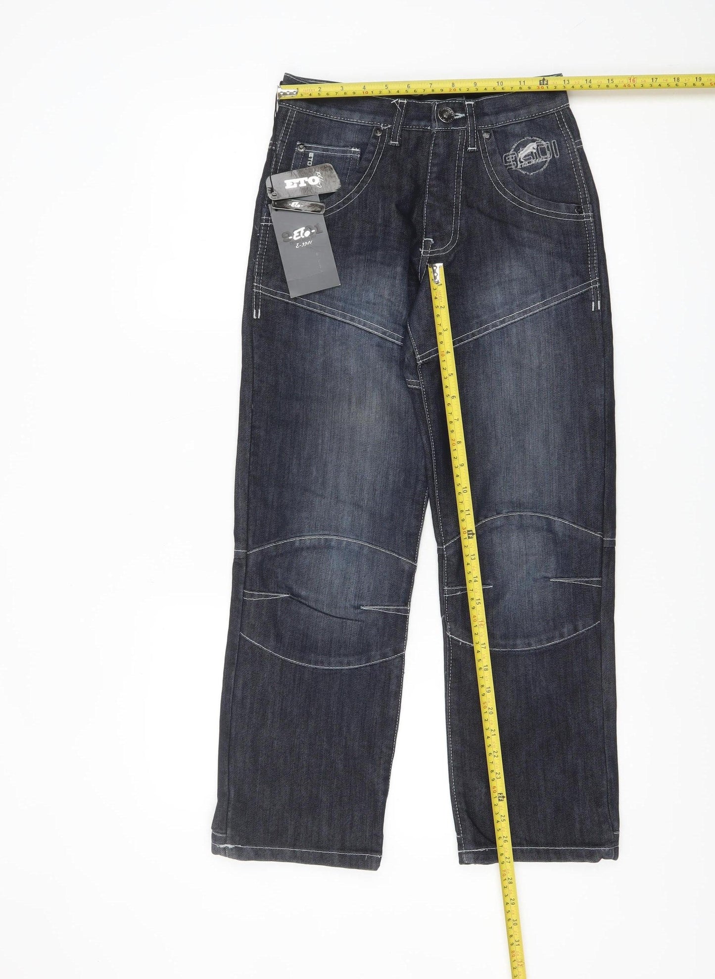 ETO Womens Blue Straight Leg Mid Rise Denim Jeans Size 26