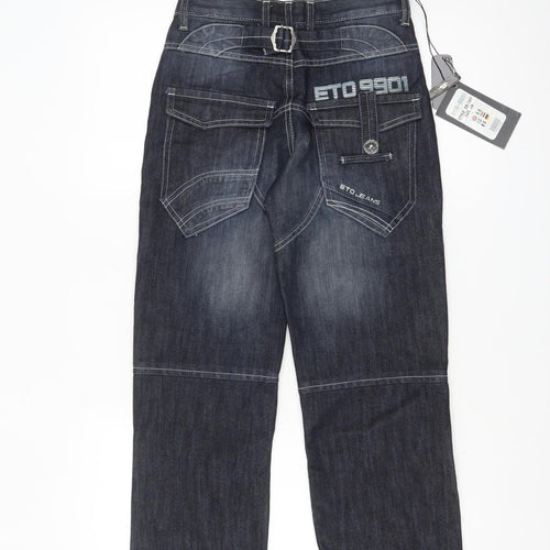 ETO Womens Blue Straight Leg Mid Rise Denim Jeans Size 26
